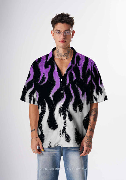 Asexual Flame Pride Y2K Print Hawaiian Shirt Cherrykitten