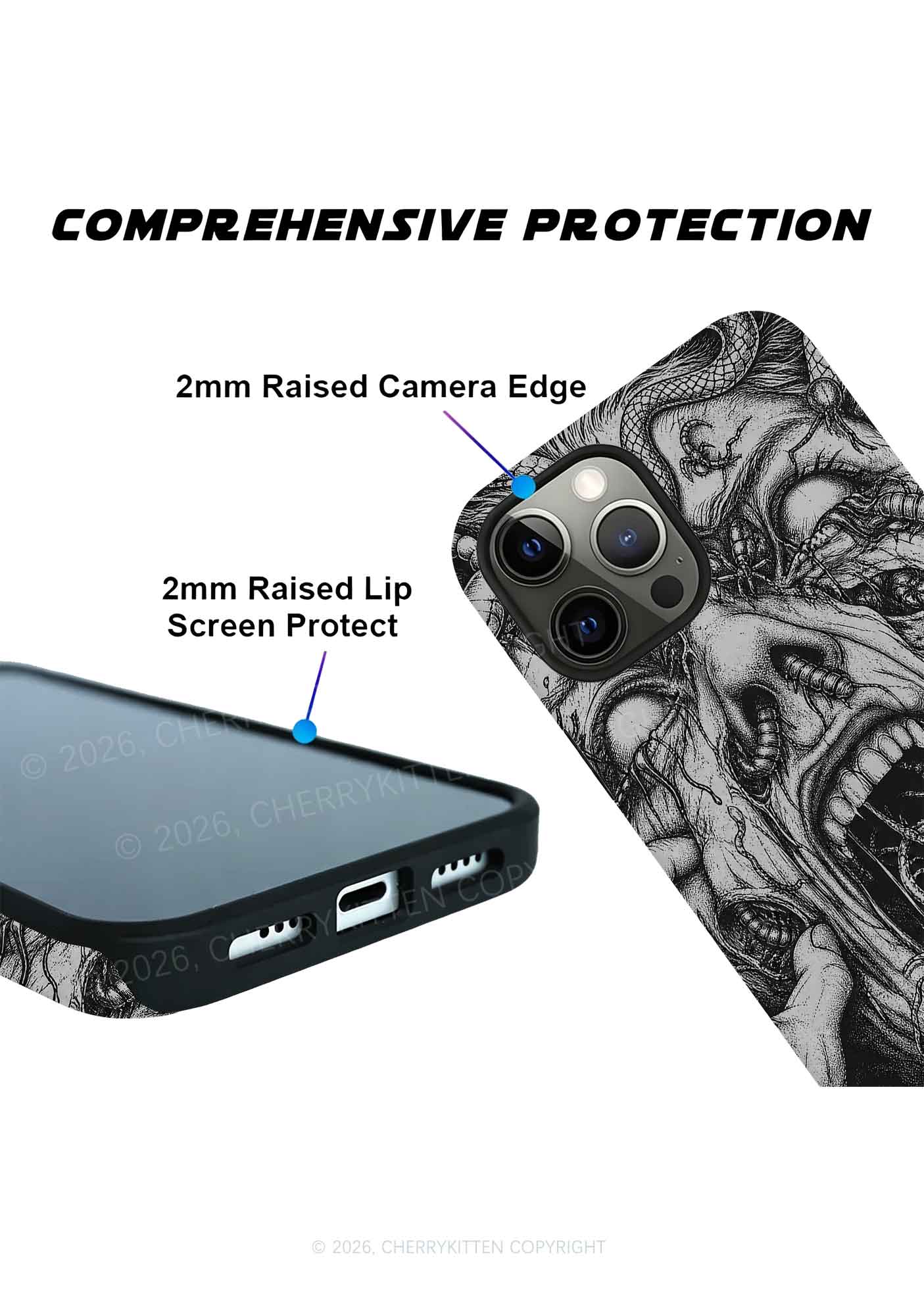 Halloween Insect On Face Y2K Phone Case Cherrykitten