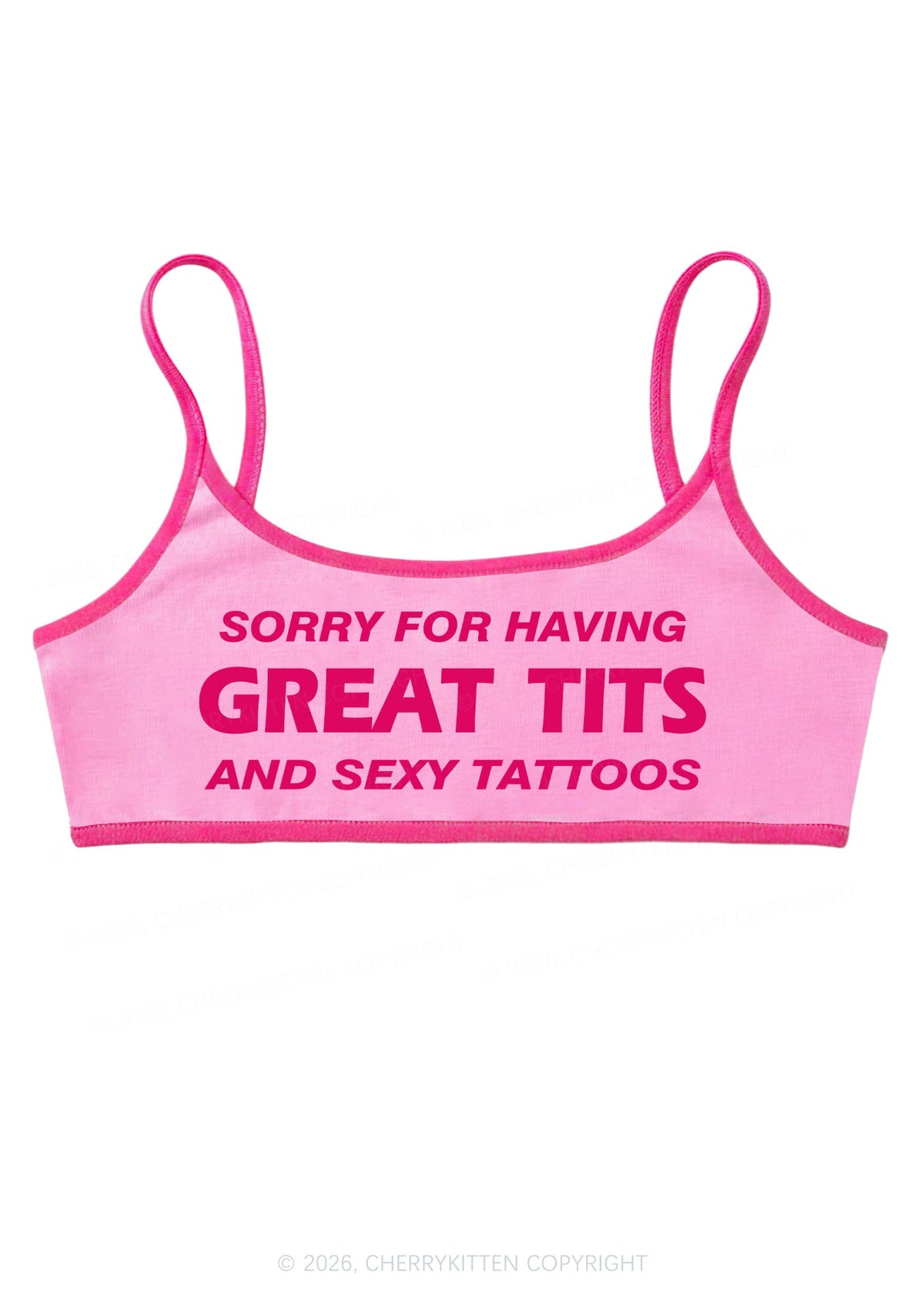 Sorry For Great Txts And Sexy Tattoos Y2K Super Crop Cami Cherrykitten