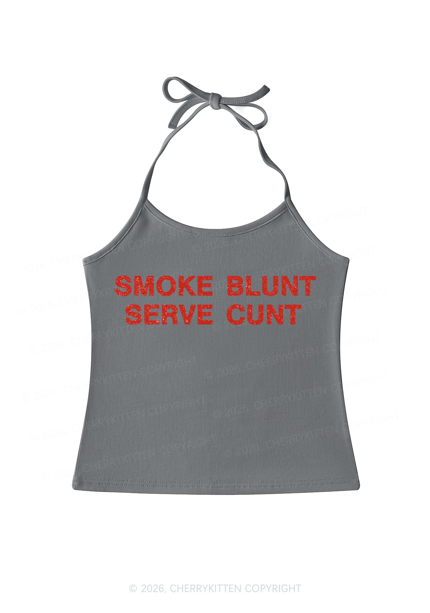 Smoke Blunt Y2K Halter Neck Cami Cherrykitten