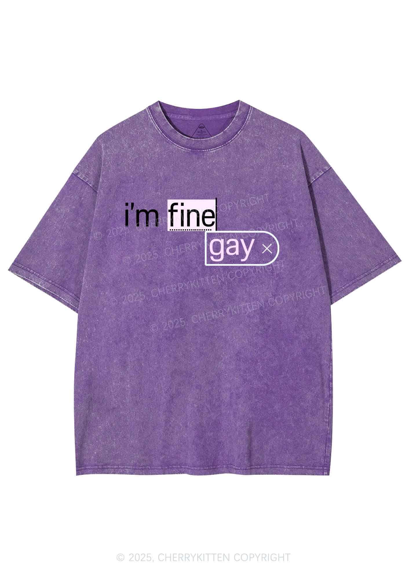 Im Fine Gay Pride Y2K Shirts Washed Tee Cherrykitten