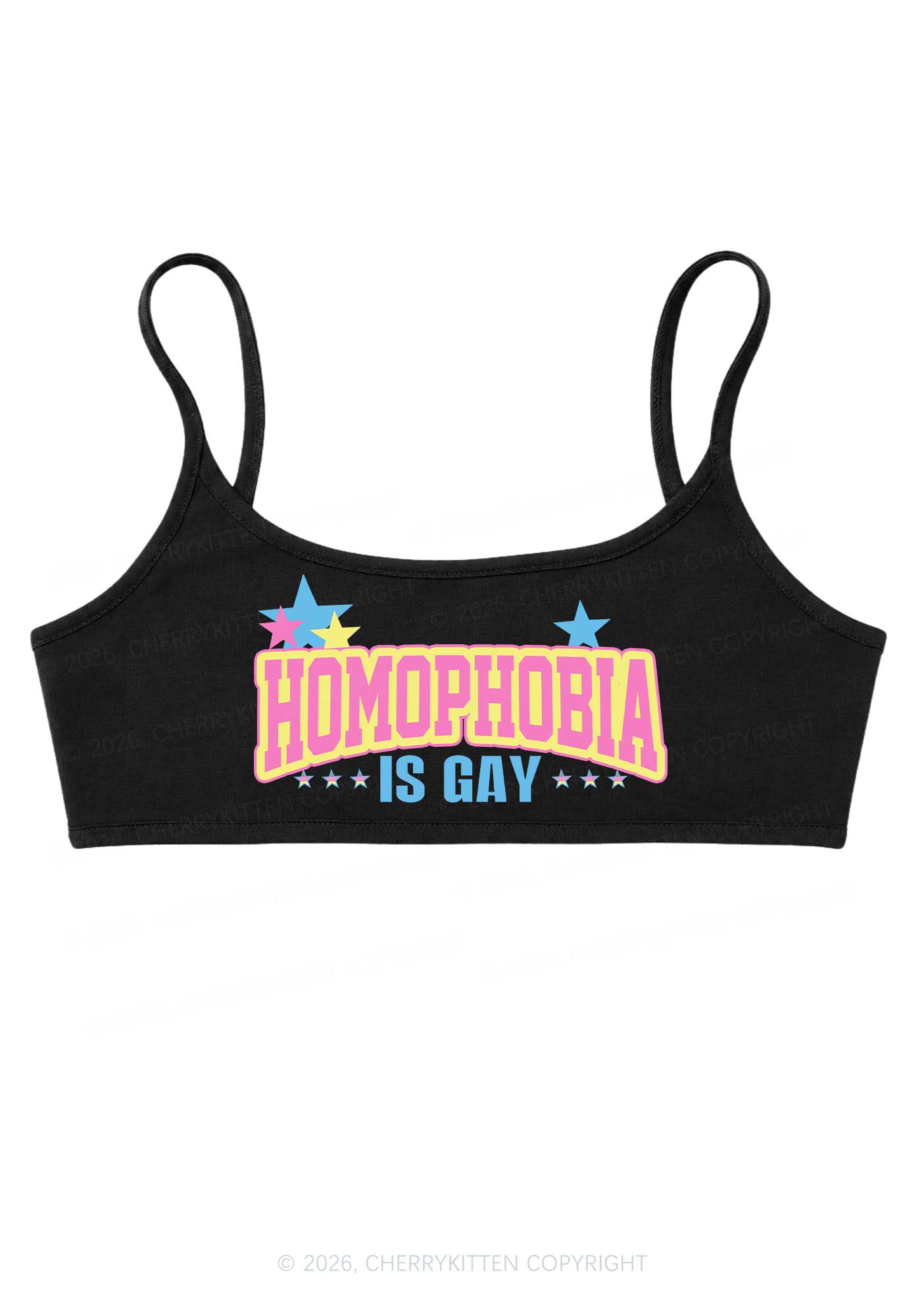 Homophobia Is Gay Pride Y2K Super Crop Cami Cherrykitten