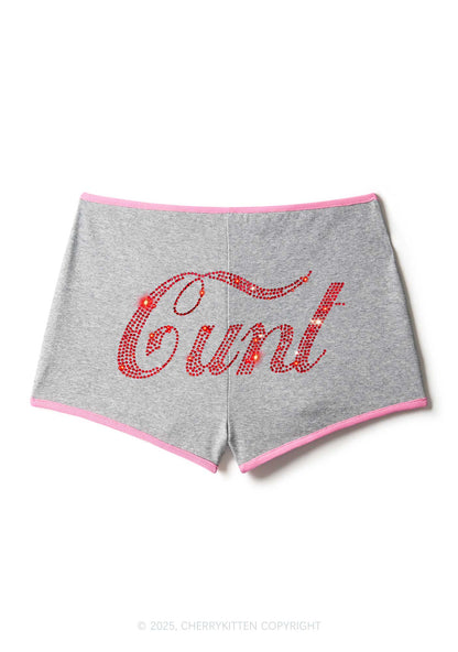 Rhinestone Special Cxxt Y2K Booty Shorts Cherrykitten
