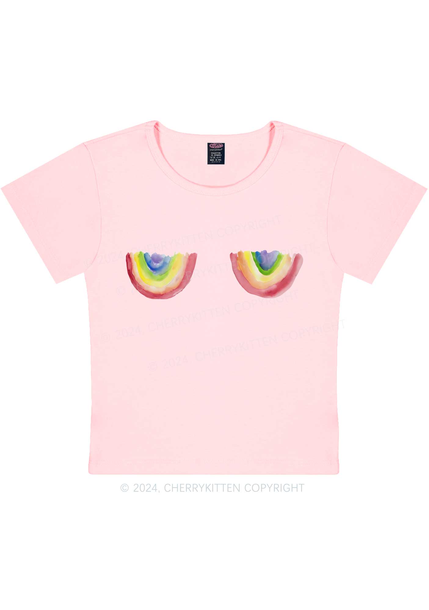 Rainbow Bxxb Y2K Baby Tee Cherrykitten