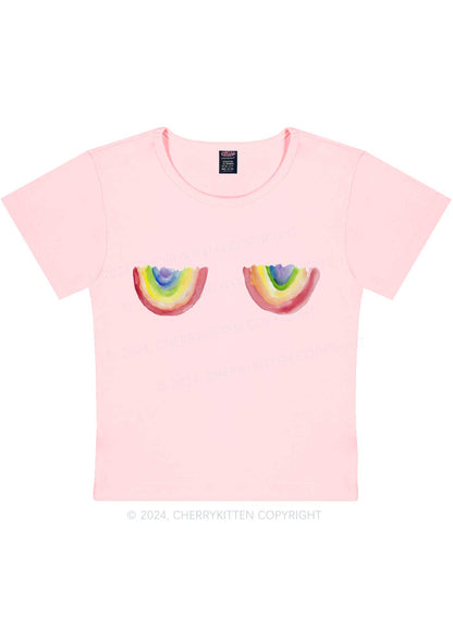 Rainbow Bxxb Y2K Baby Tee Cherrykitten