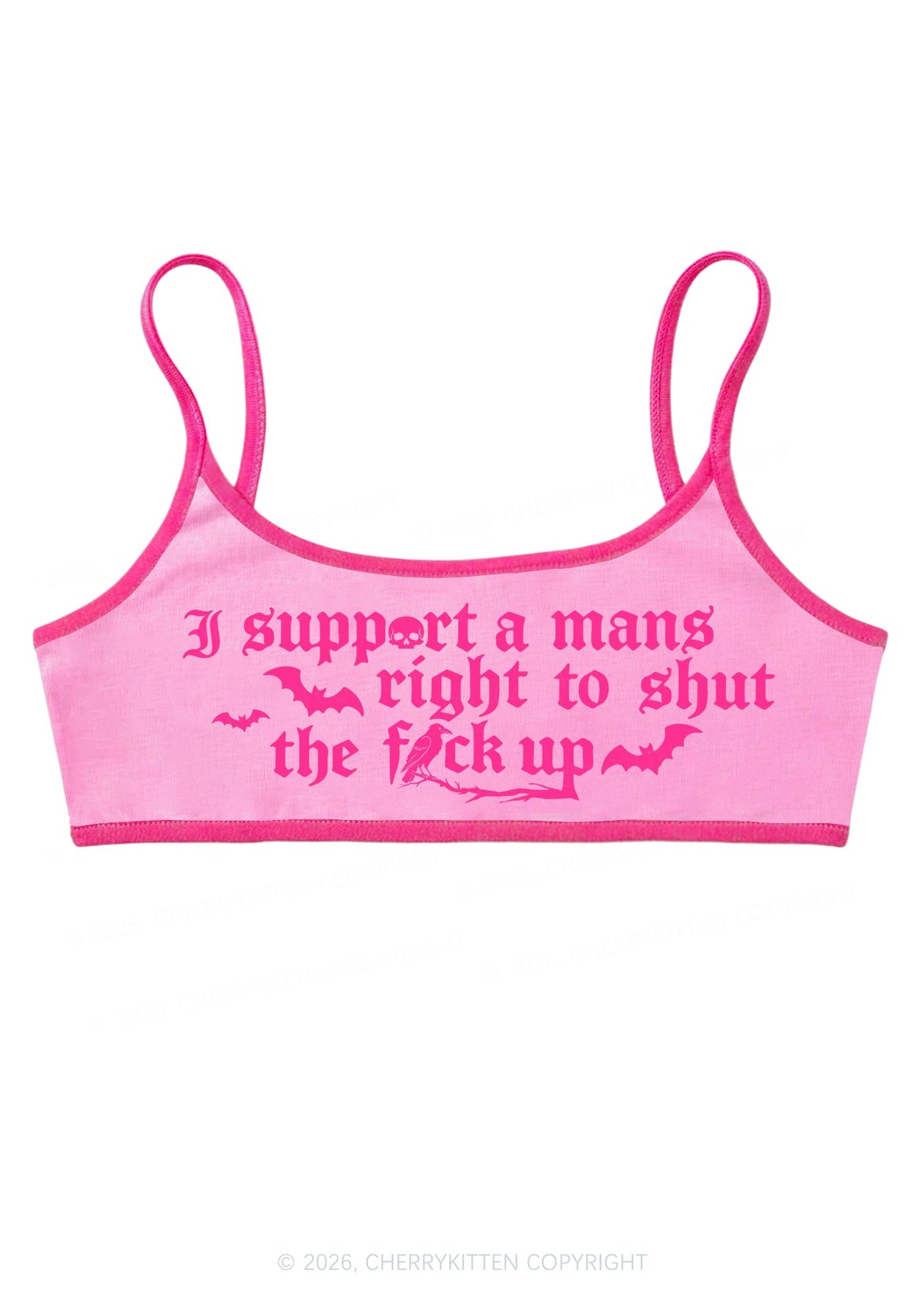 Halloween Gothic Support Mans Right Y2K Super Crop Cami Cherrykitten