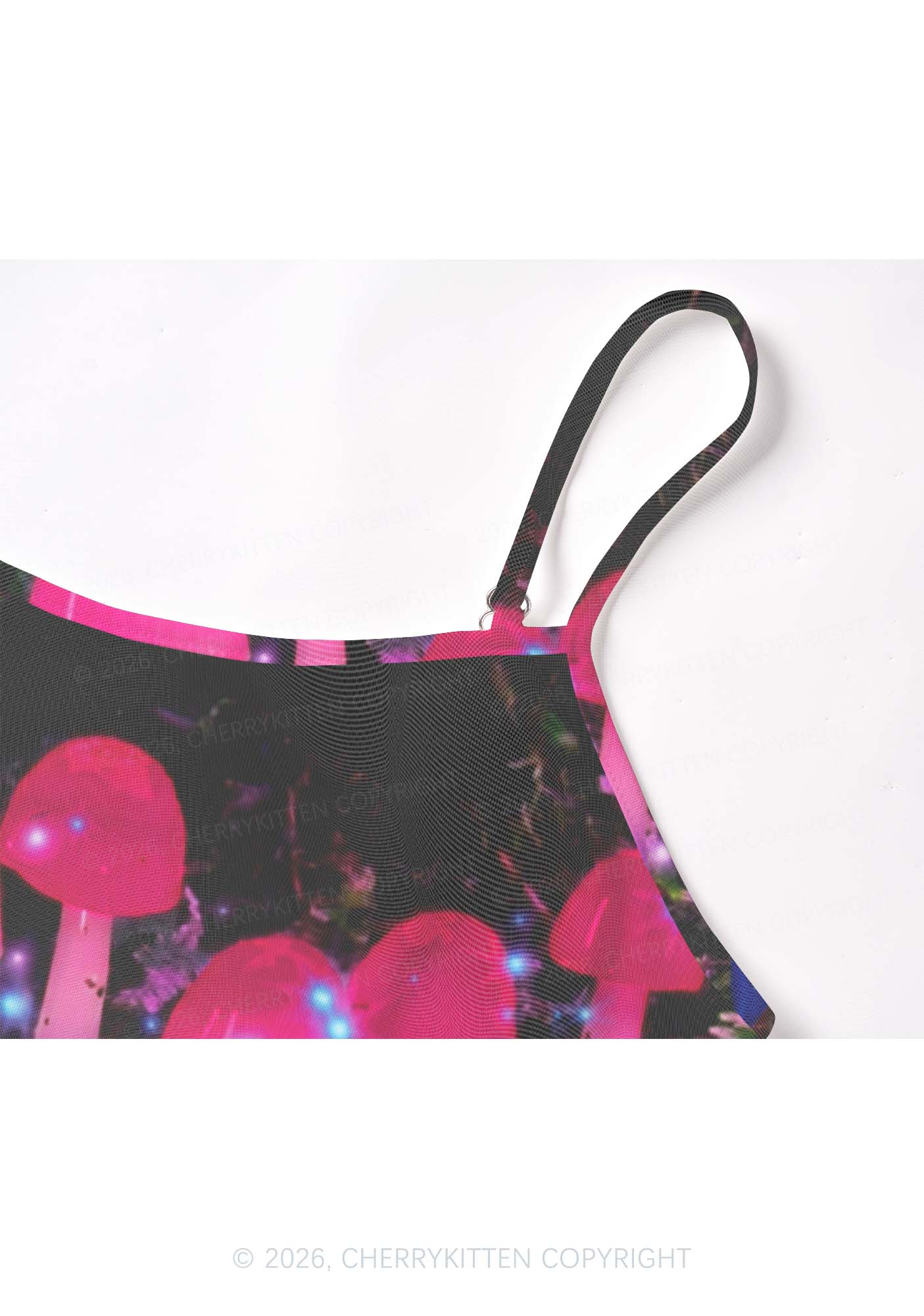 Bisexual Glowing Mushroom Pride Y2K Mesh Cami Tank Cherrykitten