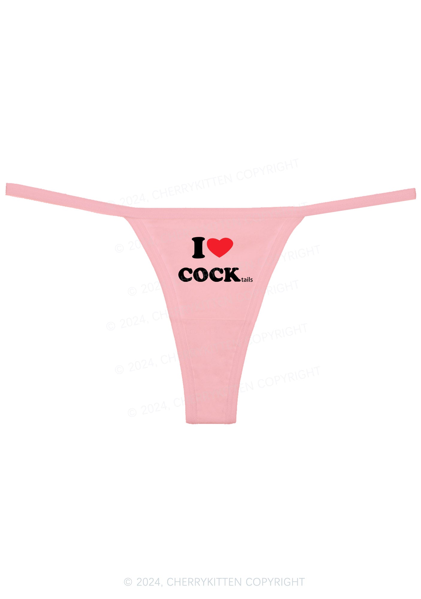 I Love Cocktails Y2K Flat String Thong Cherrykitten