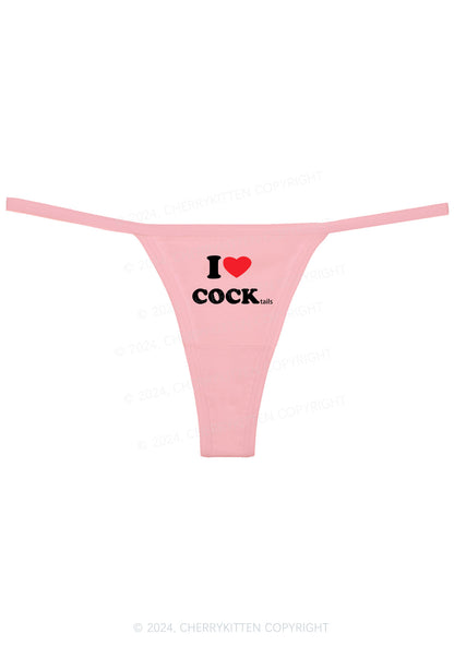 I Love Cocktails Y2K Flat String Thong Cherrykitten