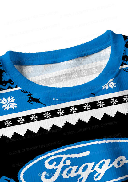 Black Faggot Pride Y2K Christmas Crop Knit Sweatshirt Cherrykitten