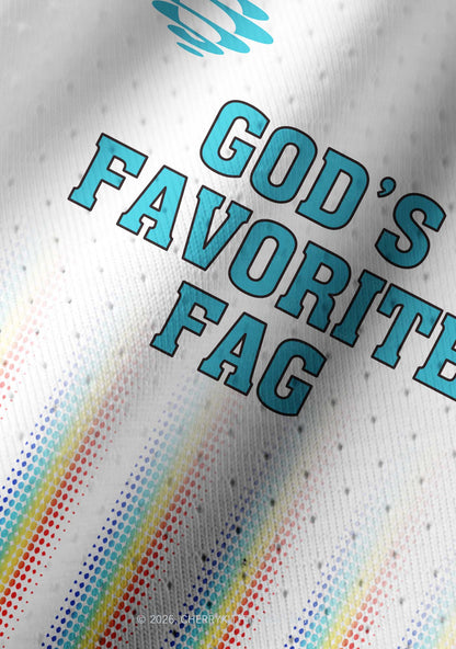 Gods Favorite Fag Pride Y2K Crop Football Jersey Shirts Cherrykitten