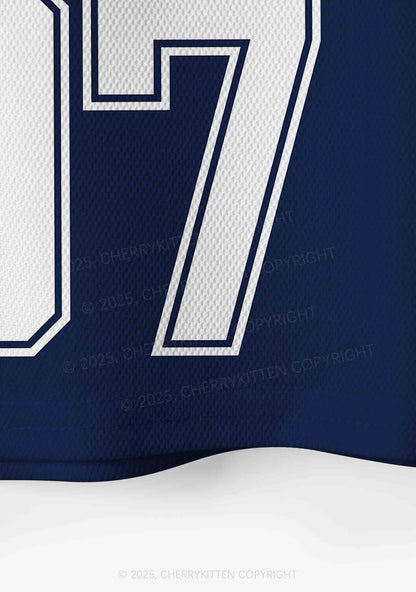 Custom Dark Blue Alpha Male Y2K Crop Sport Jersey Shirts Cherrykitten