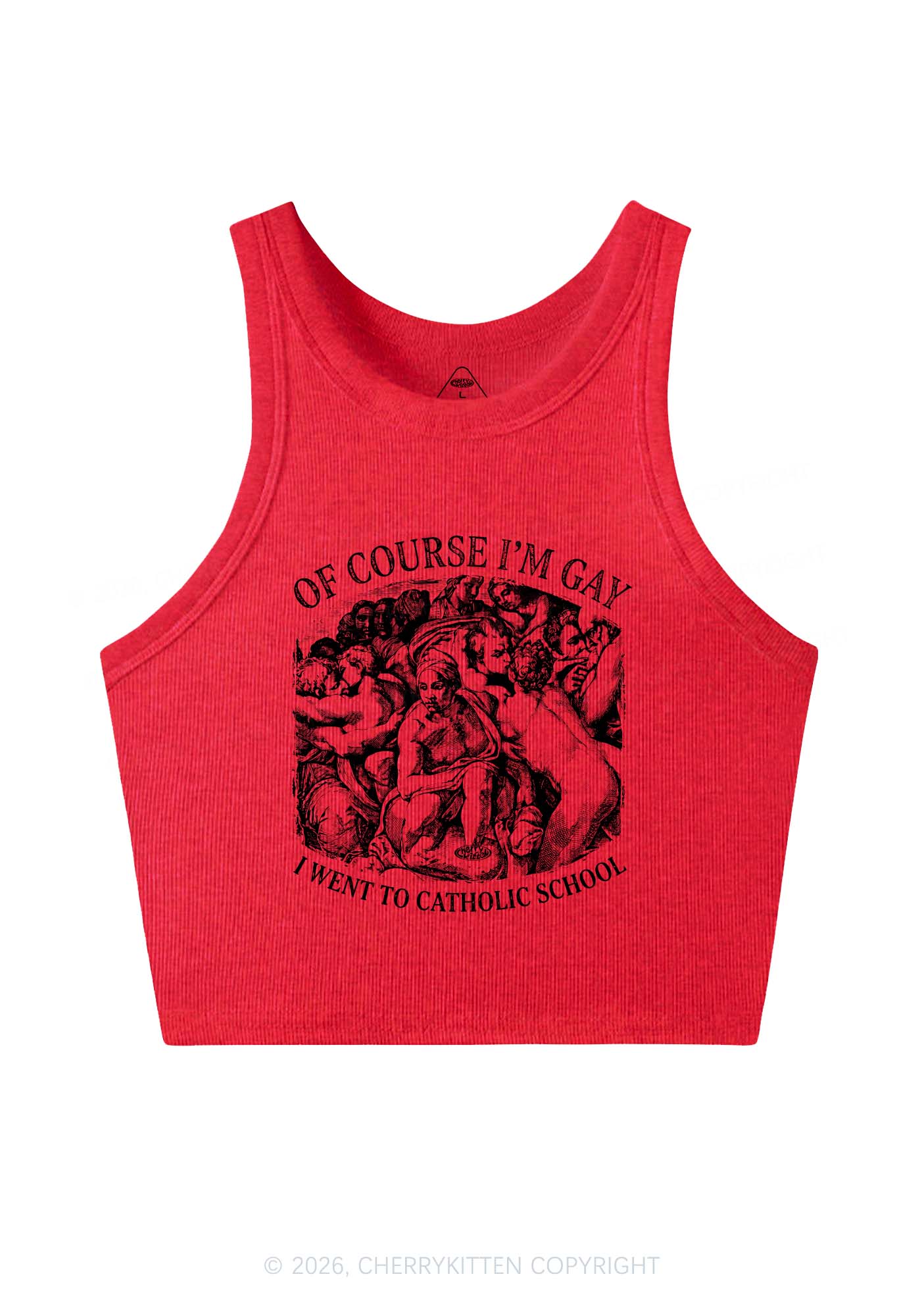 Of Course Im Gay l Pride Y2K Crop Tank Top Cherrykitten