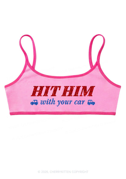 Glitter Hit Him Y2K Super Crop Cami Cherrykitten