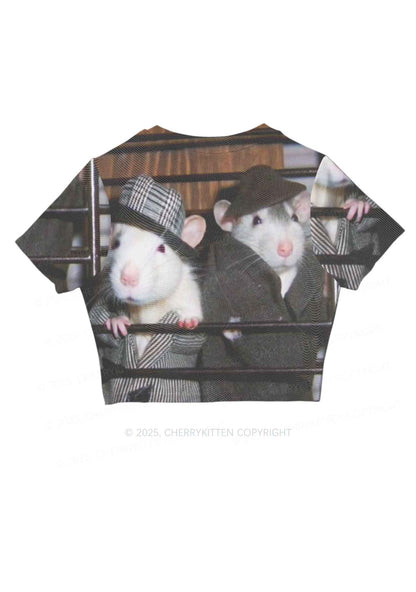 Gentlemen Rats Y2K Mesh Crop Top Cherrykitten