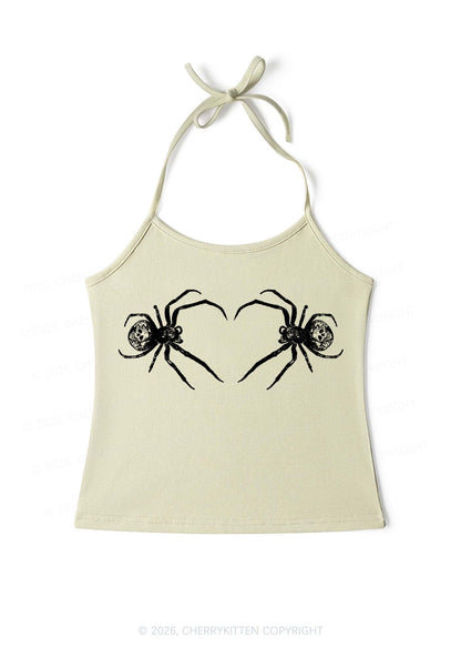 Skull Spider Y2K Halter Neck Cami Cherrykitten