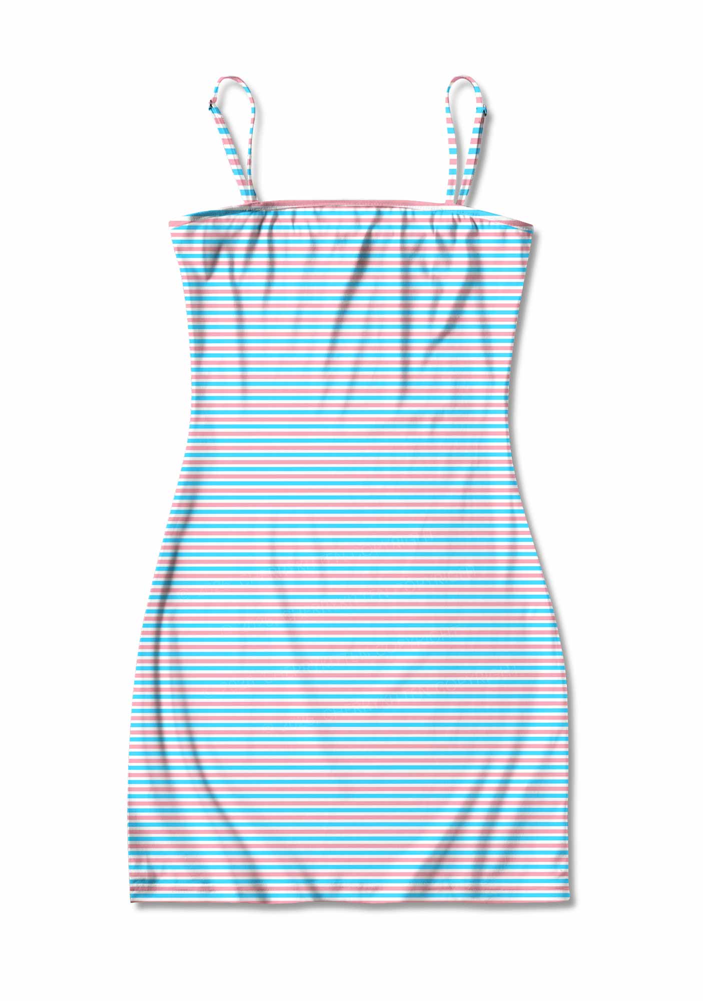 Trans Stripes Pride Y2K Print Slip Dress Cherrykitten