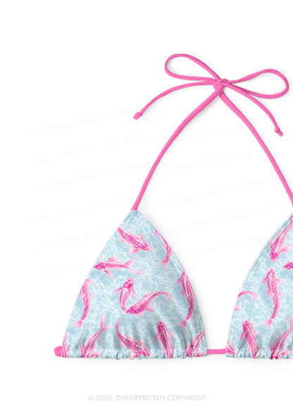 Pink Koi Fish Y2K Print Bikini Set Cherrykitten