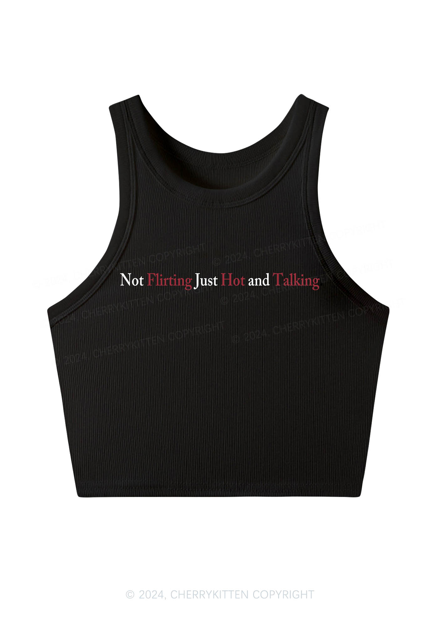 Just Hot And Talking Y2K Crop Tank Top Cherrykitten