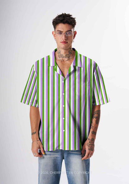Genderqueer Flag Pride Y2K Print Hawaiian Shirt Cherrykitten