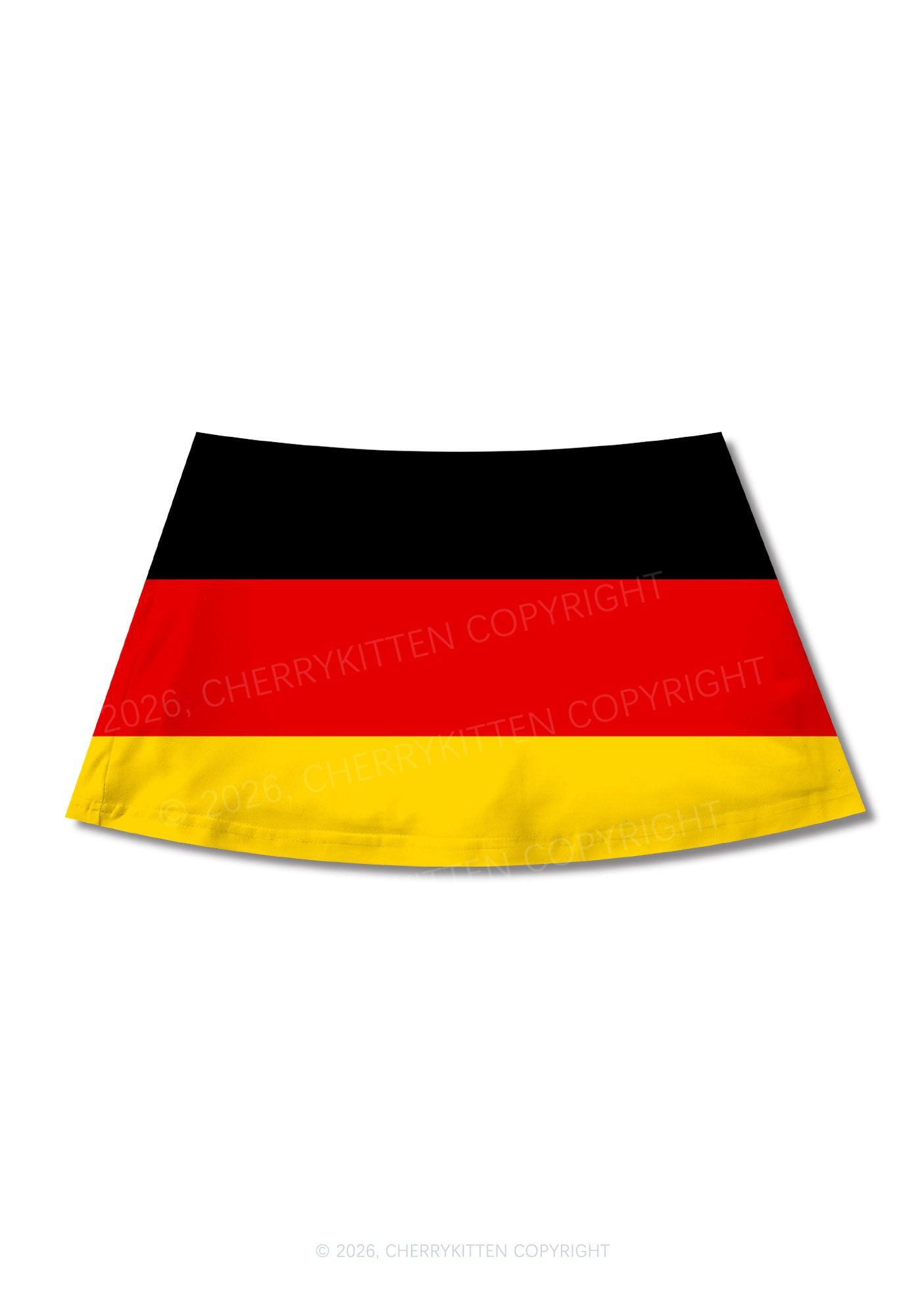 Black Red Yellow Stripe Y2K Print Mini Skirt Cherrykitten