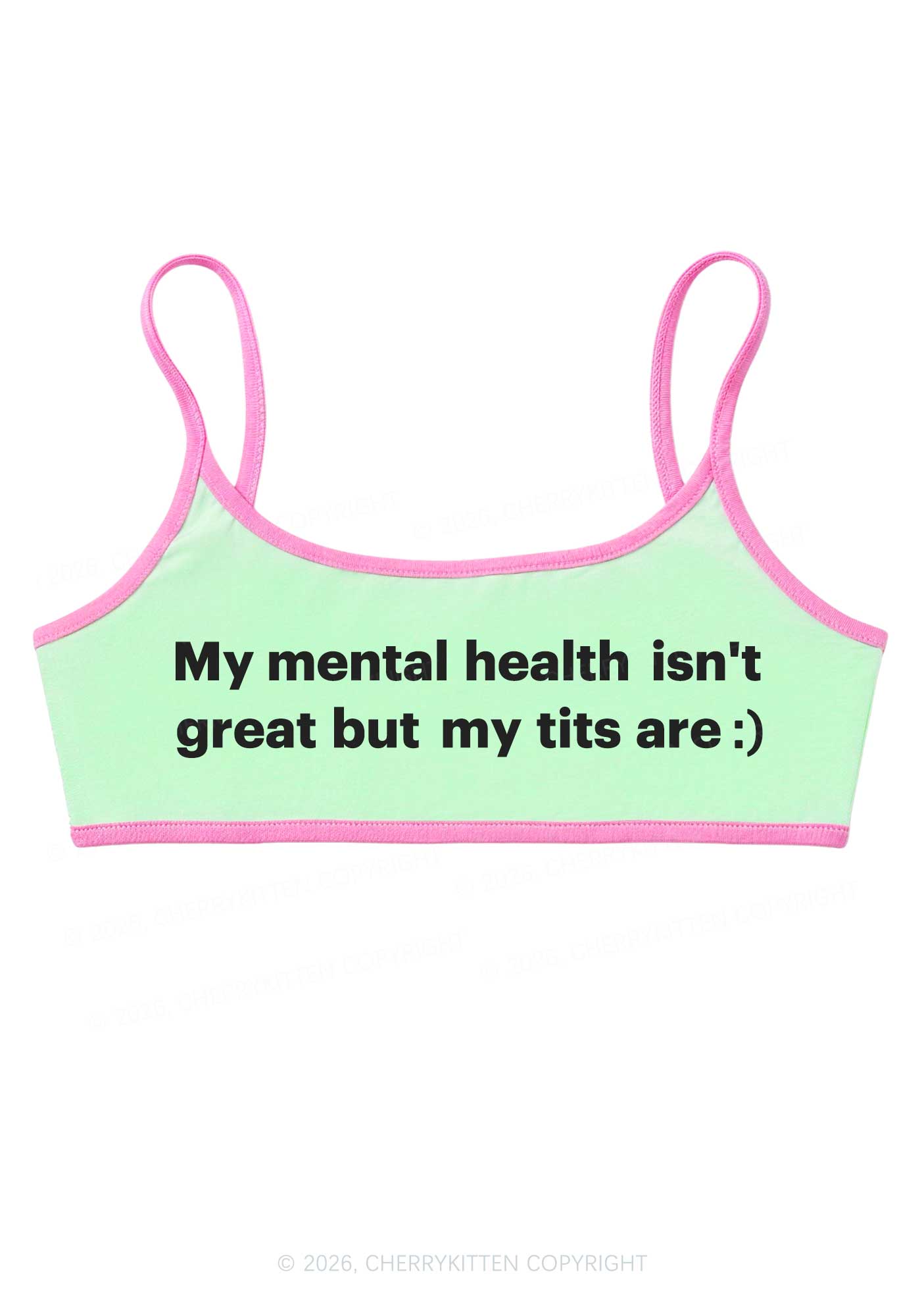 My Mental Health Isnt Great Y2K Super Crop Cami Cherrykitten