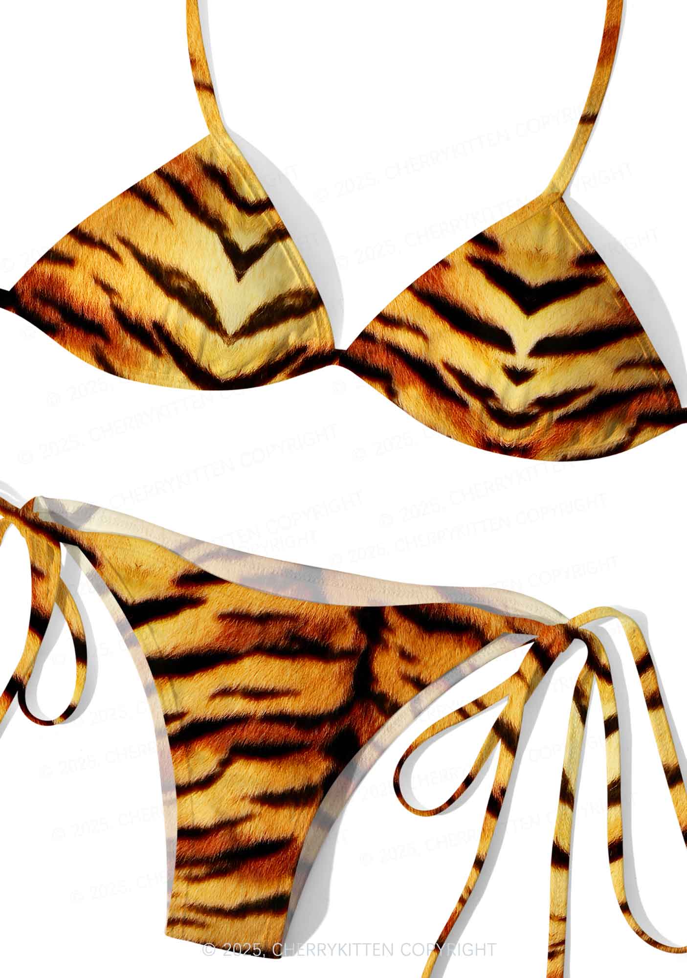 Wild Tiger Texture Y2K Print Bikini Set Cherrykitten