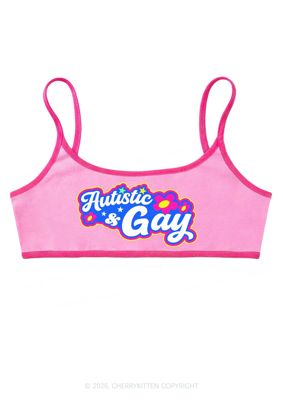 Autistic Gay Pride Y2K Super Crop Cami Cherrykitten