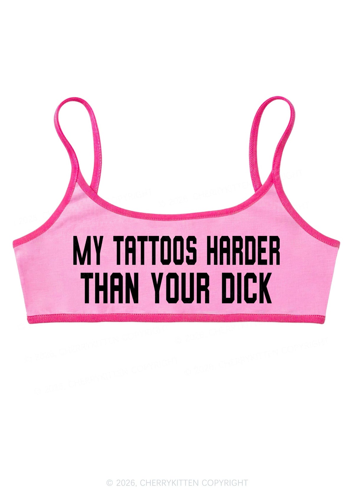 My Tattoos Harder Than Your Dxxk Y2K Super Crop Cami Cherrykitten