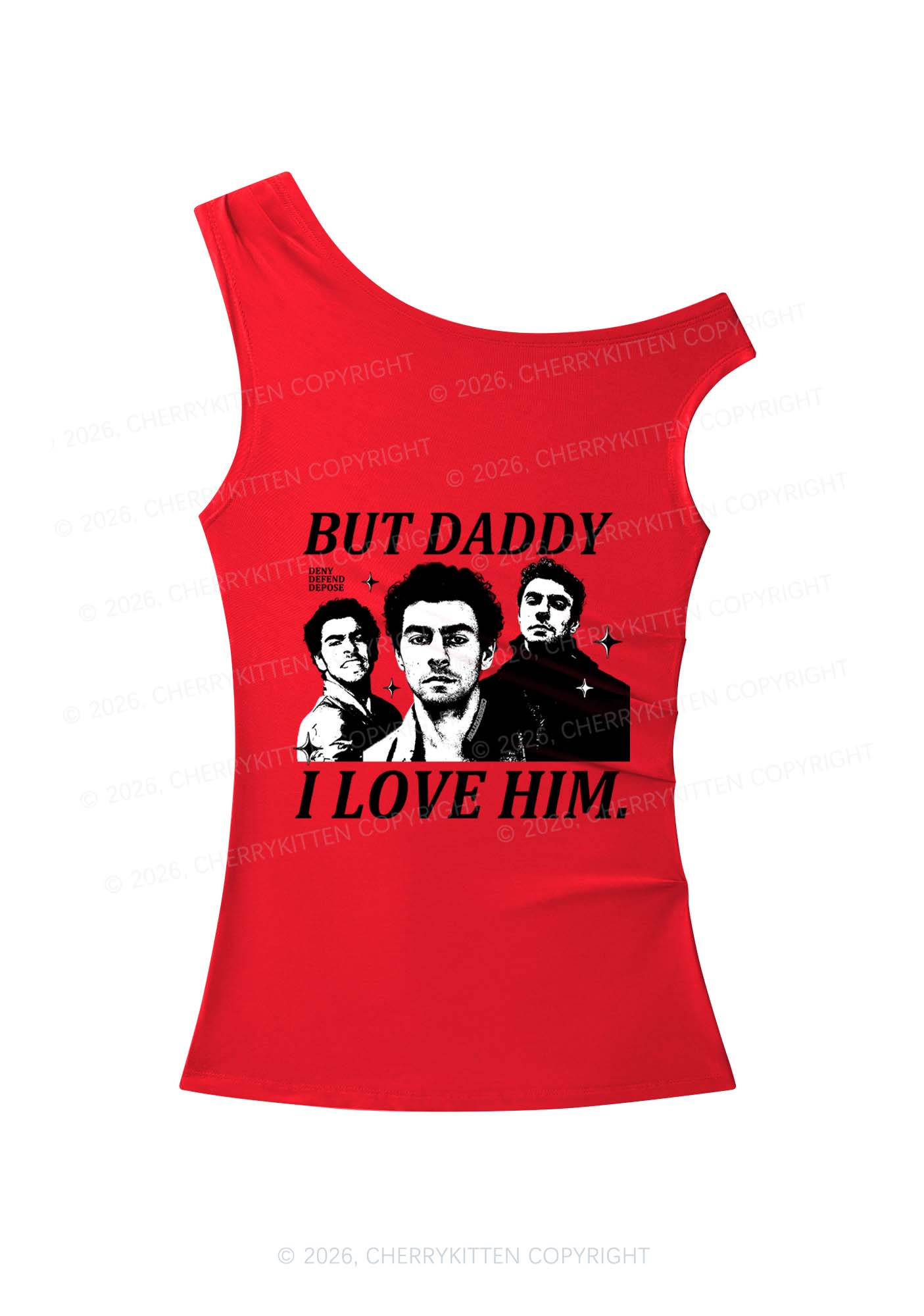 Daddy I Love Luigi Y2K Off Shoulder Tank Top Cherrykitten