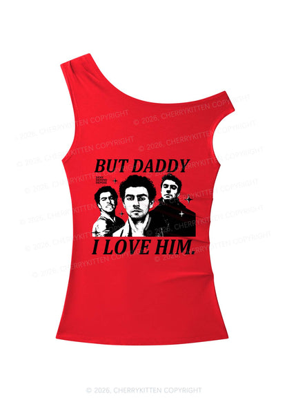 Daddy I Love Luigi Y2K Off Shoulder Tank Top Cherrykitten