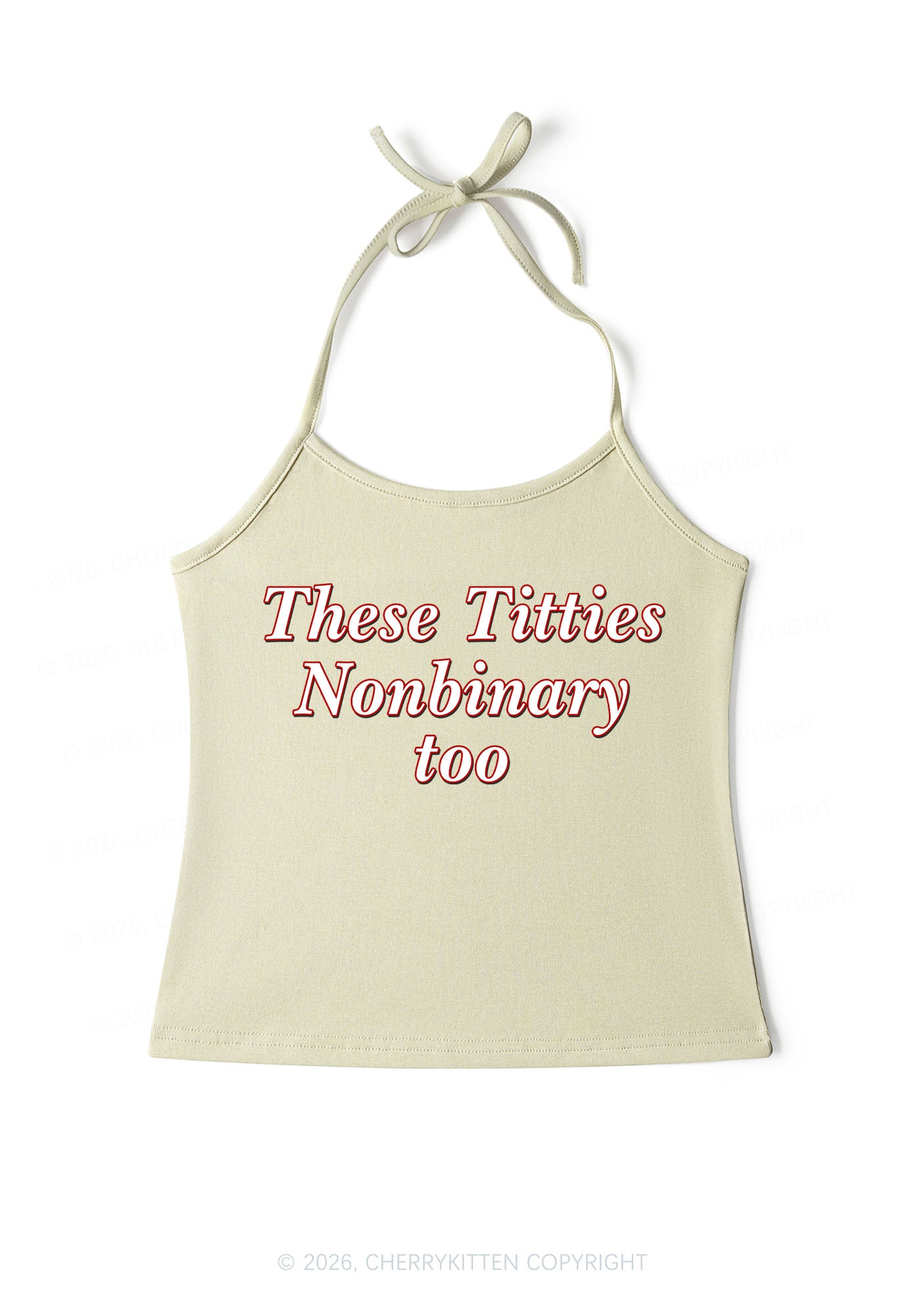 Txtties Nonbinary Too Pride Y2K Halter Neck Cami Cherrykitten
