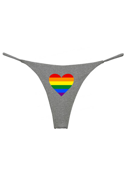 Rainbow Heart Pride Y2K Bikini String Thong Cherrykitten