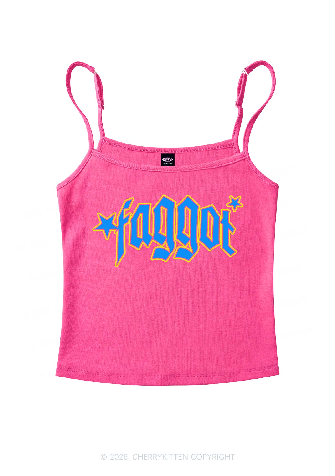 Faggot Stars Pride Y2K Spaghetti Strap Cami Cherrykitten