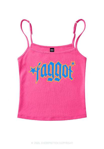 Faggot Stars Pride Y2K Spaghetti Strap Cami Cherrykitten