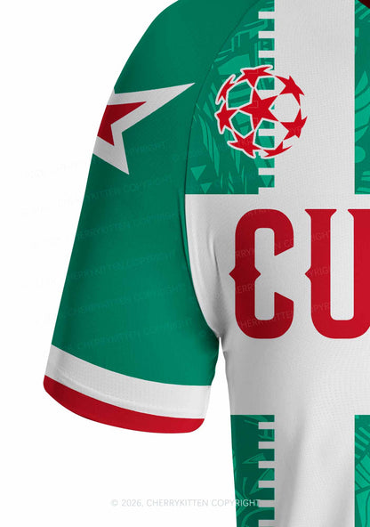 Custom Green Mexican Flag Y2K Football Jersey Shirts Cherrykitten
