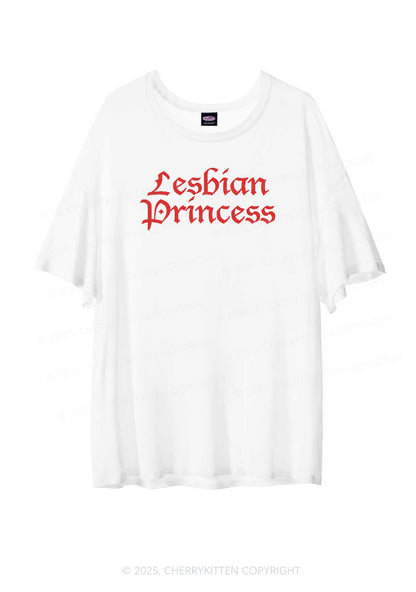 Lesbian Princess Pride Y2K Sheer Boyfriend Tee Cherrykitten