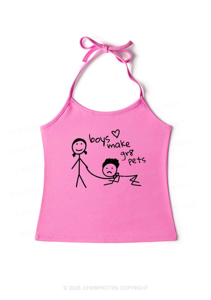 Boys Make Gr8 Pets Y2K Halter Neck Cami Cherrykitten