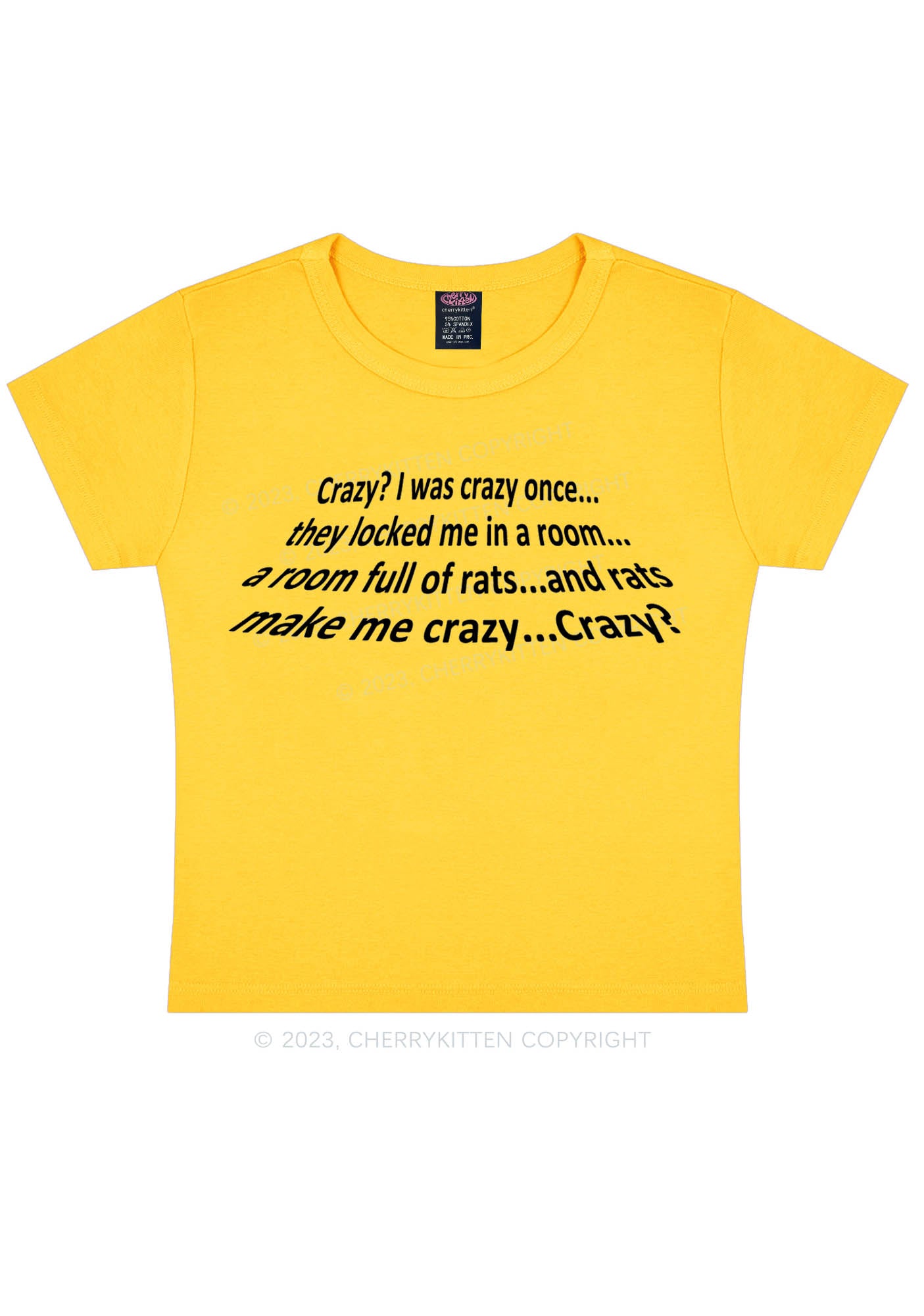 Rats Make Me Crazy Y2K Baby Tee Cherrykitten