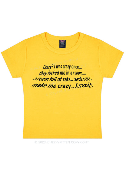 Rats Make Me Crazy Y2K Baby Tee Cherrykitten