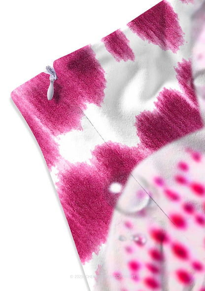 Pink Orchid Dewdrops Y2K Print Mini Skirt Cherrykitten
