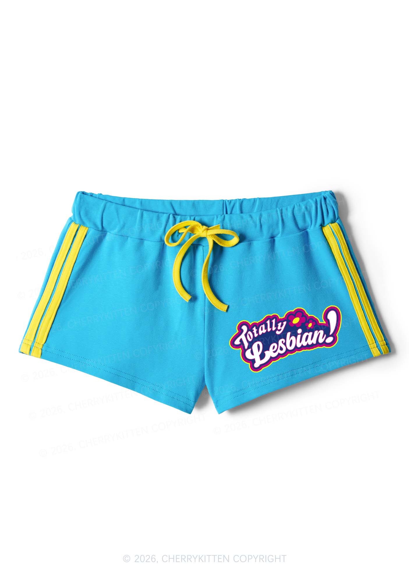Totally Lesbian Pride Y2K Drawstring Mini Shorts Cherrykitten