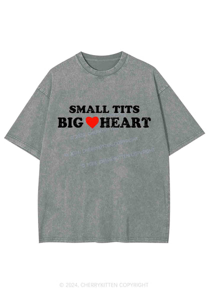 Small But Big Heart Y2K Washed Tee Cherrykitten