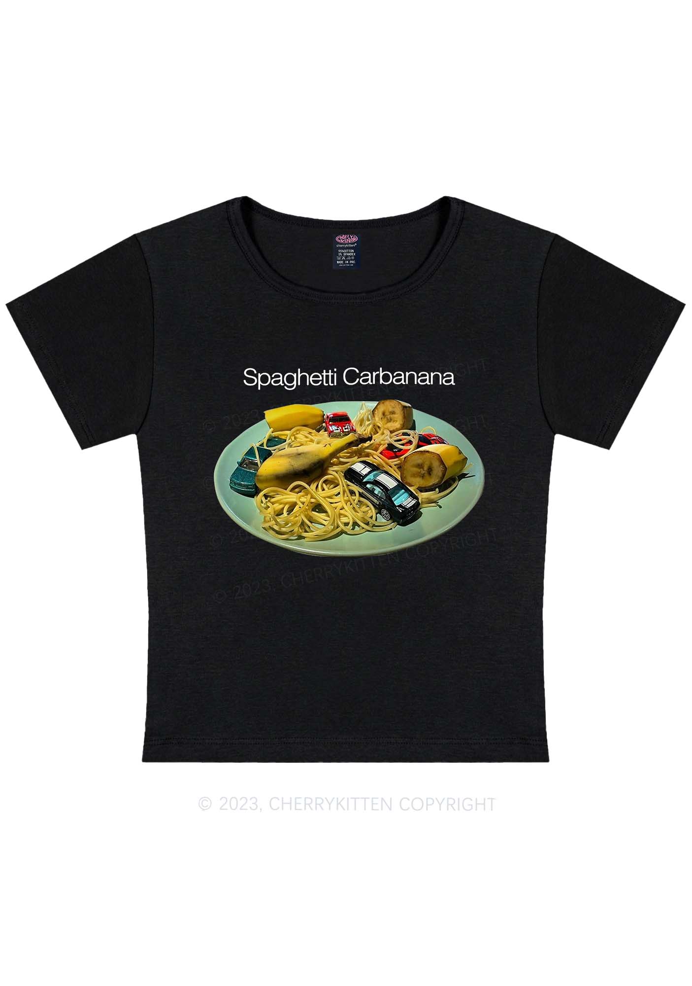 Spaghetti Carbanana Y2K Baby Tee Cherrykitten