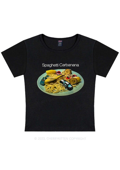 Spaghetti Carbanana Y2K Baby Tee Cherrykitten