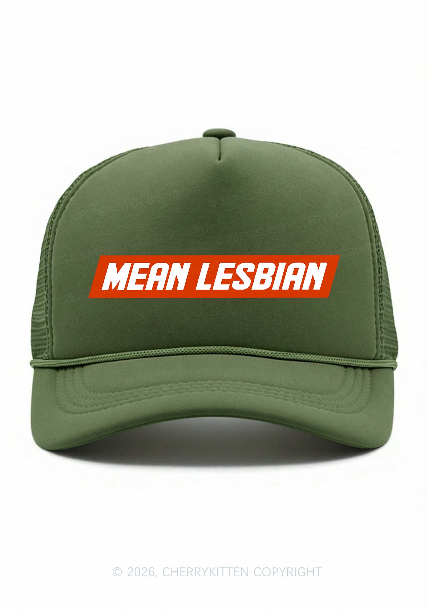 Mean Lesbian Pride Y2K Trucker Hat Cherrykitten