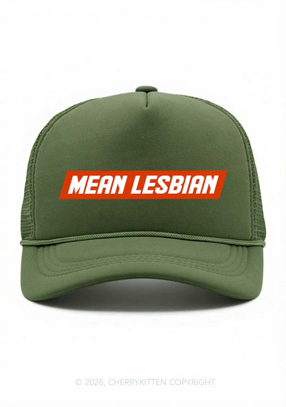 Mean Lesbian Pride Y2K Trucker Hat Cherrykitten