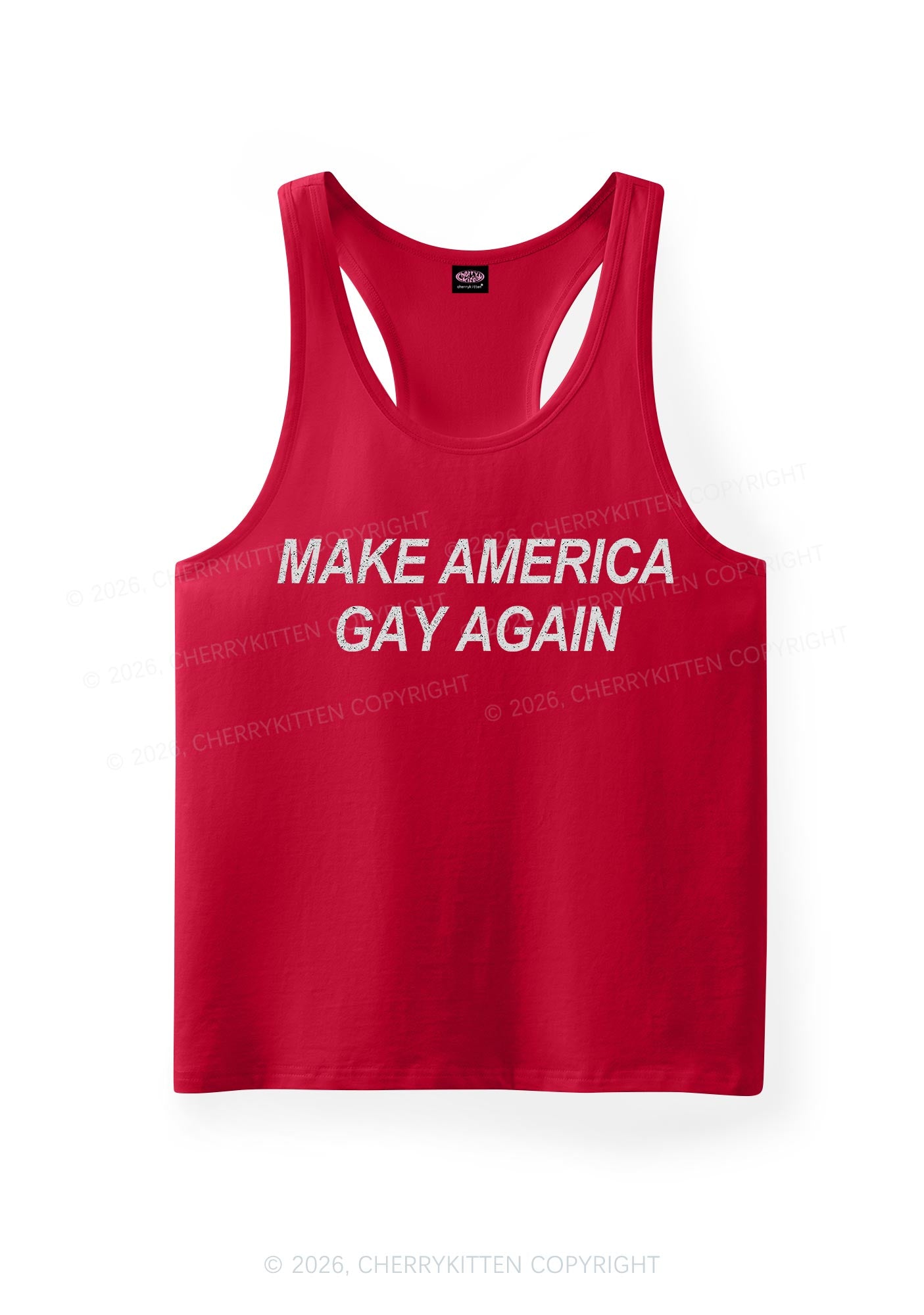 Make America Gay Again Pride Y2K Men Racerback Tank Top Cherrykitten
