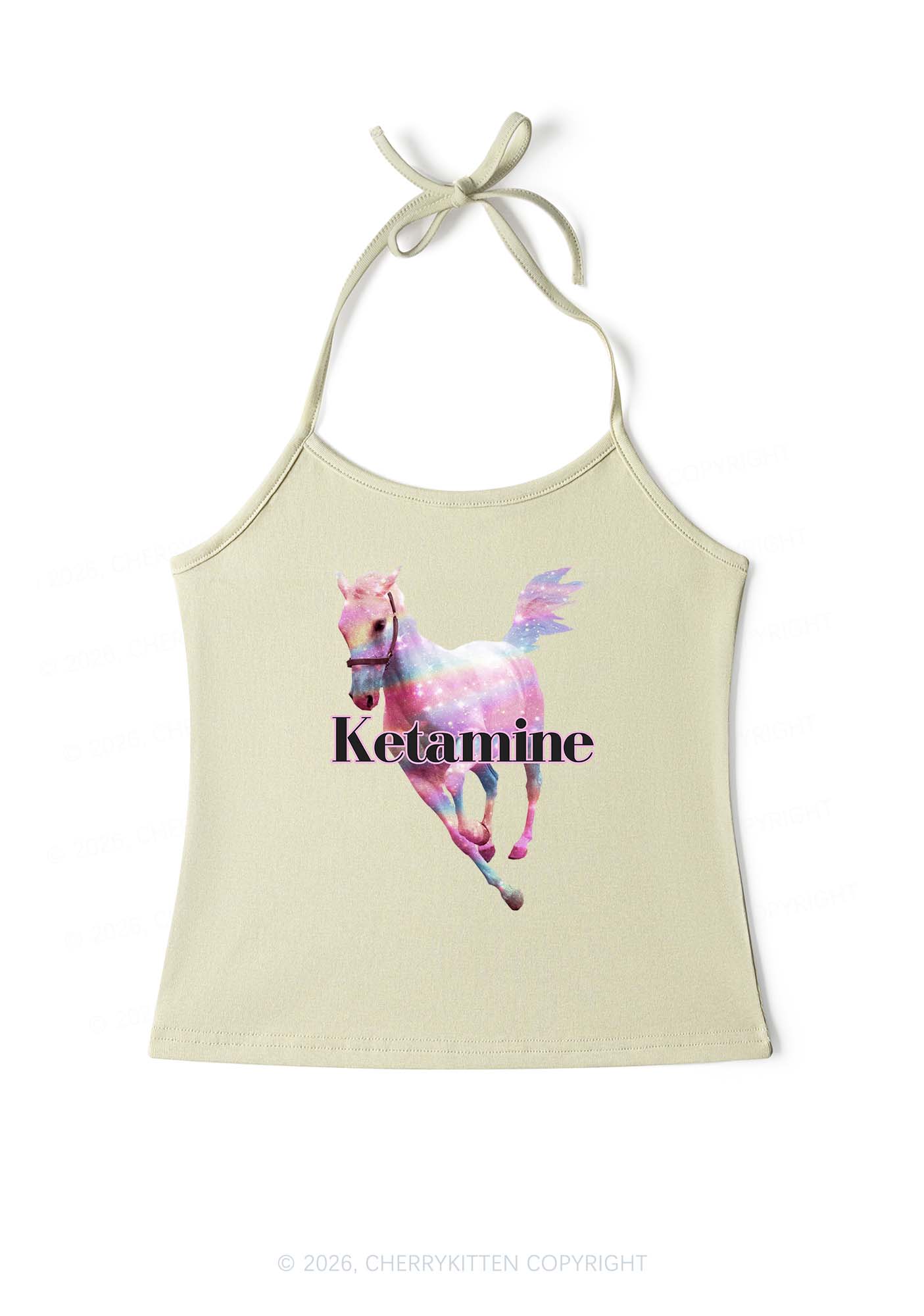 Pink Horse Y2K Halter Neck Cami Cherrykitten