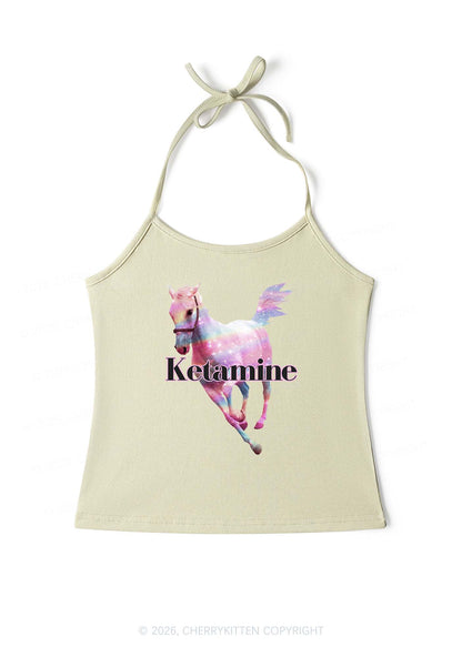 Pink Horse Y2K Halter Neck Cami Cherrykitten